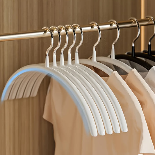 10pcs, Thickened Shoulder Protective Hangers: Sturdy Non-Slip, Space Saving Multi-Room Clothes Organizer, Suitable for Home and Dormitory - 10pcs Set, White and Black