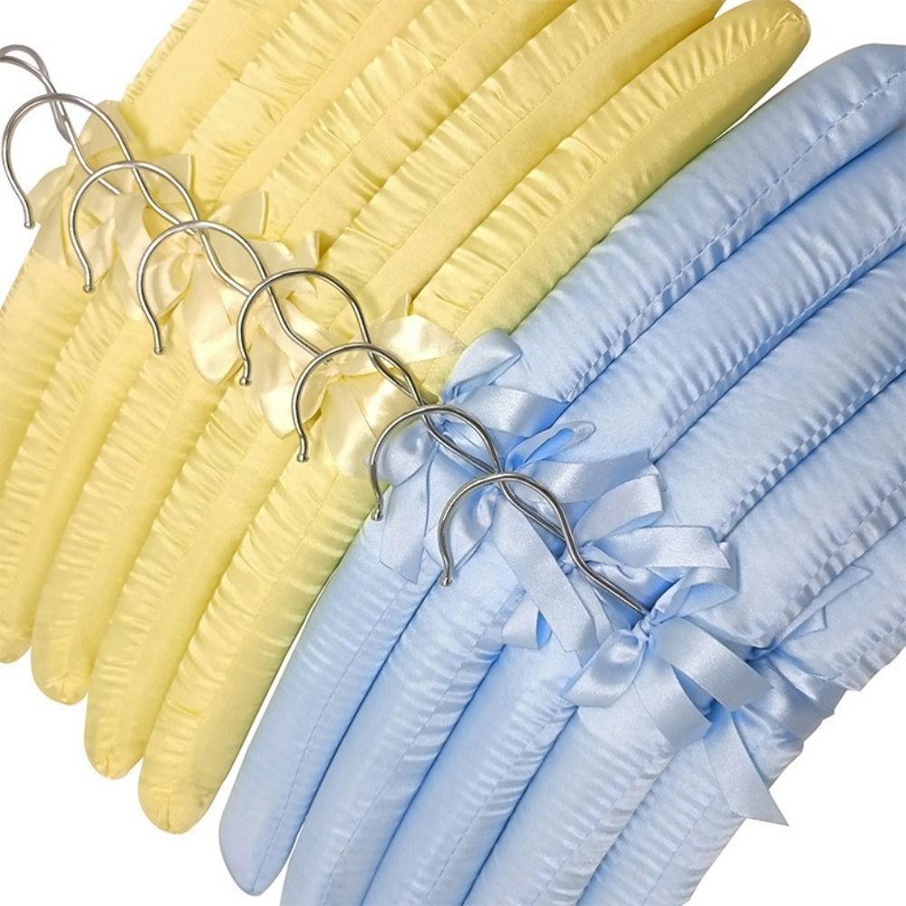 5pcs Satin Padded Clothes Hangers - Non-Slip, Space-Saving Design for Shirts, Dresses & Jackets, 360° Chrome Swivel Hook, Brown Bow Accent, Wrinkle-Free Display Racks