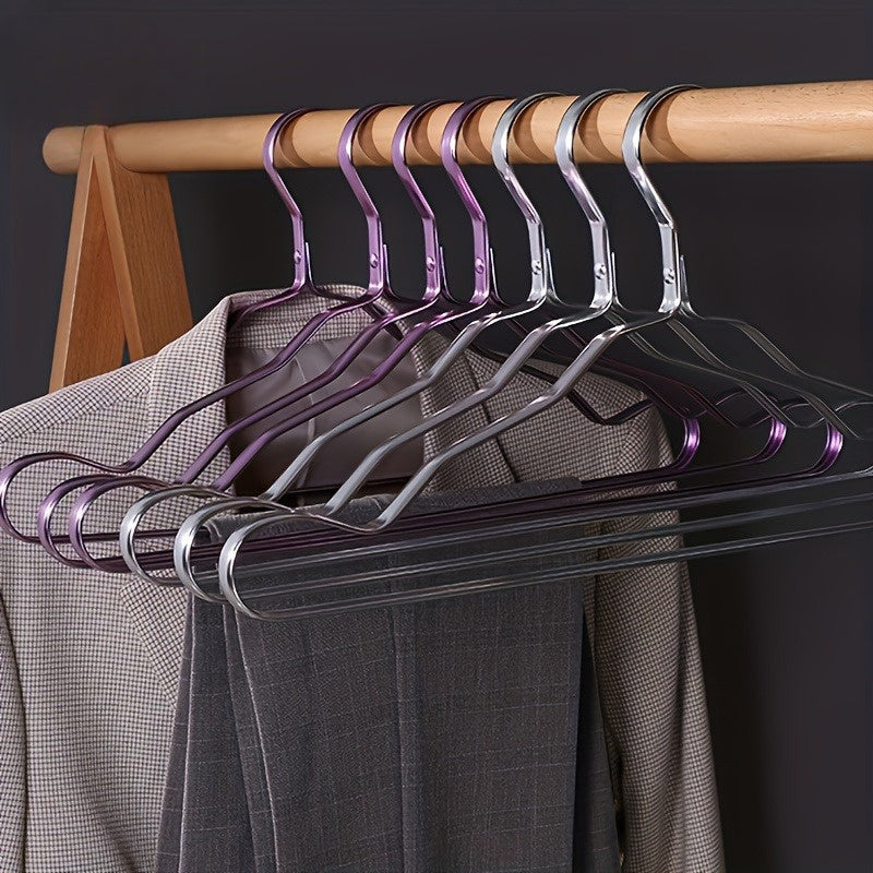 10pcs Rose Golden & Golden Aluminum Hangers - Non-Slip, Seamless Design For Coats And Clothing Storage In Bedrooms And Bathrooms