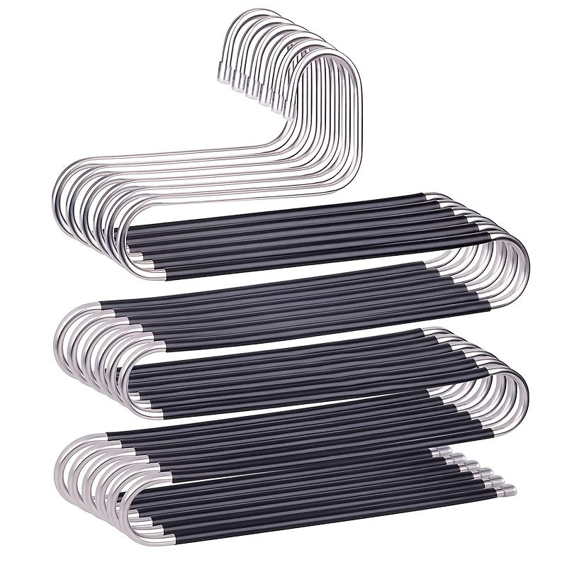 6-Pack Metal Hangers, 14.96in\u002F38cm, Multi-Use Clothes Hangers for Pants, Skirts, Belts, Ties, Scarves, Durable, Space-Saving Storage Organizers