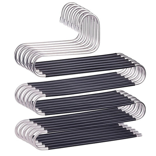 6-Pack Metal Hangers, 14.96in\u002F38cm, Multi-Use Clothes Hangers for Pants, Skirts, Belts, Ties, Scarves, Durable, Space-Saving Storage Organizers