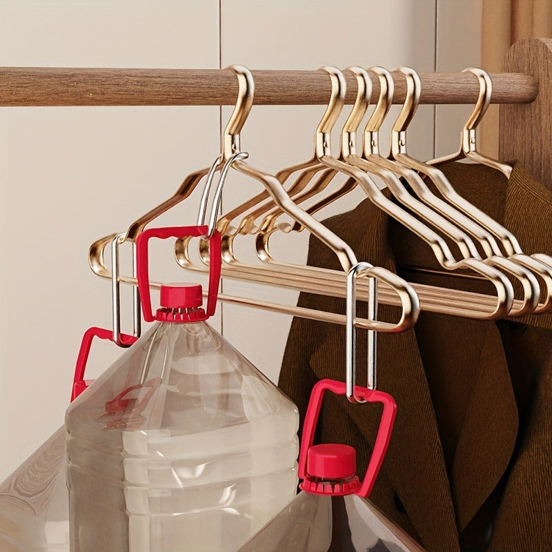 10pcs Rose Golden & Golden Aluminum Hangers - Non-Slip, Seamless Design For Coats And Clothing Storage In Bedrooms And Bathrooms