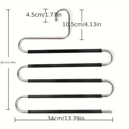 6-Pack Metal Hangers, 14.96in\u002F38cm, Multi-Use Clothes Hangers for Pants, Skirts, Belts, Ties, Scarves, Durable, Space-Saving Storage Organizers