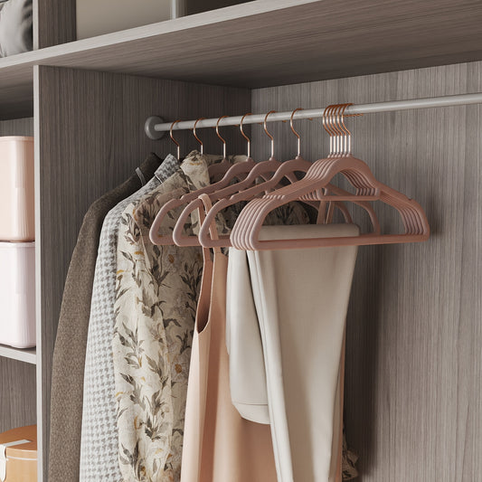 Velvet Hangers, Set of 50 Clothes Hanger with Rose Gold Swivel Hook, Non-Slip, and Space-Saving, 0.2-Inch Thick, 17.1-Inch Long for Coat, Shirt, Dress, Pants, Tie