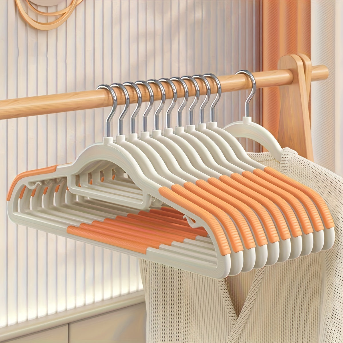 20pcs LDQ Heavy Duty Non-Slip Clothes Hangers - Traceless, Sturdy ABS Plastic Coat Racks for Efficient Drying & Storage in Bedroom, Bathroom & Home, Closet Organization | Sleek Hanger Design | Nonslip Design
